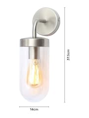 BHS Silver Kew Curved Arm Outdoor Wall Light - Image 4 of 5
