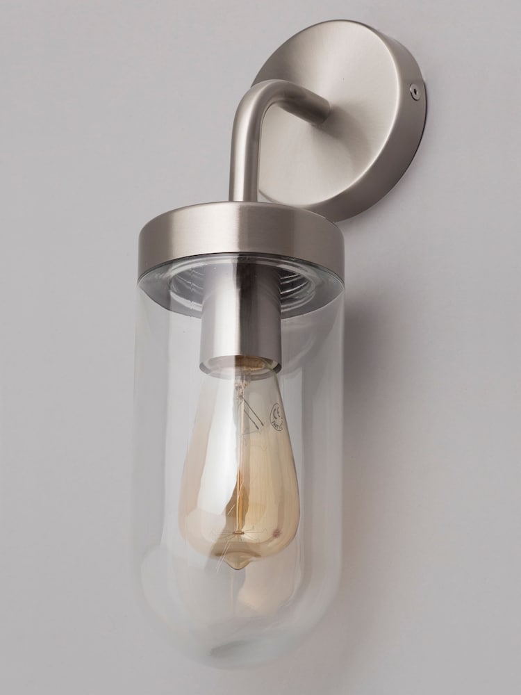 BHS Silver Kew Curved Arm Outdoor Wall Light - Image 5 of 5