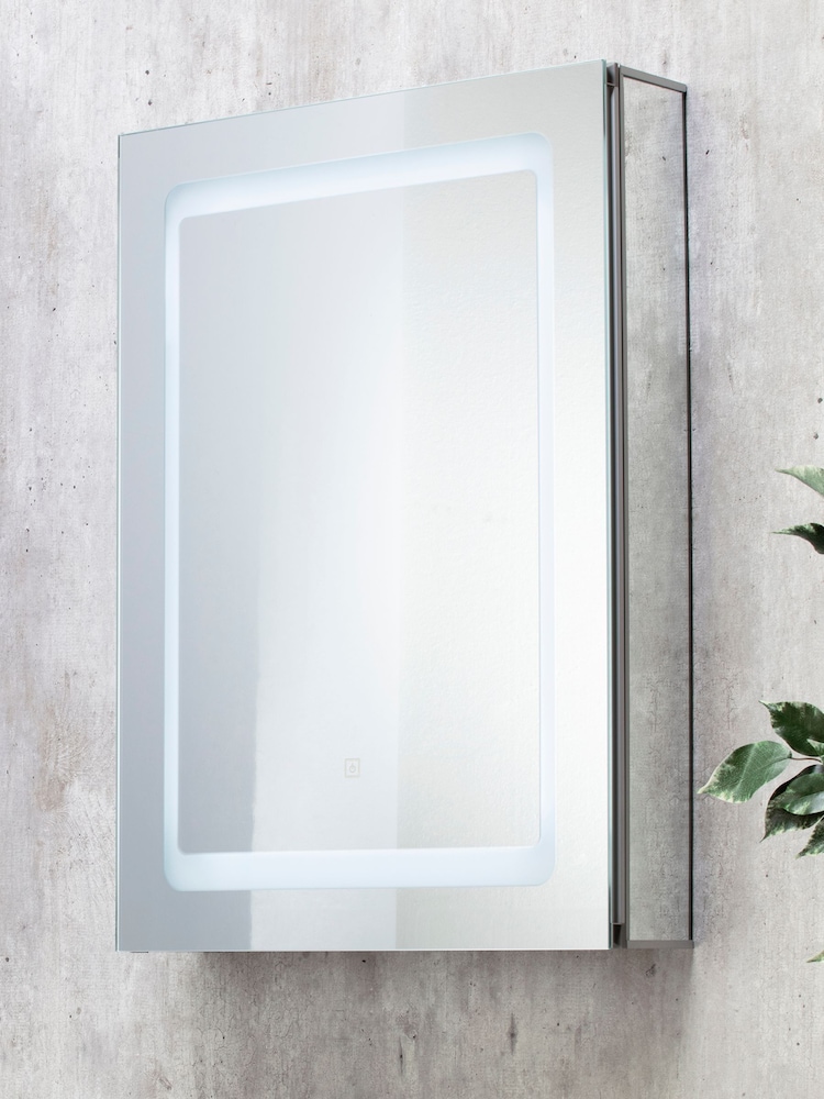 BHS Silver Arte LED 1 Door Bathroom Cabinet - Image 1 of 4