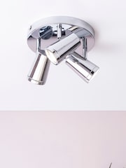 BHS Silver Freya Bathroom Spotlight 3 Light Ceiling Light - Image 1 of 2