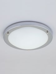 BHS Silver Delphi Large Flush Bathroom Ceiling Light - Image 2 of 5