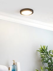 BHS Black Delphi Small Flush Bathroom Ceiling Light - Image 1 of 3