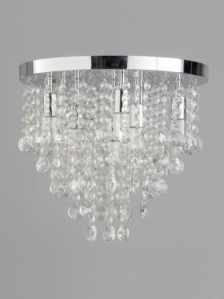 BHS Silver Celeste Flush Indoor and Bathroom Ceiling Light - Image 1 of 4