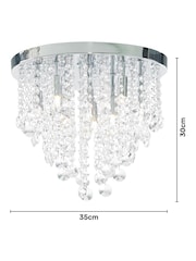 BHS Silver Celeste Flush Indoor and Bathroom Ceiling Light - Image 4 of 4
