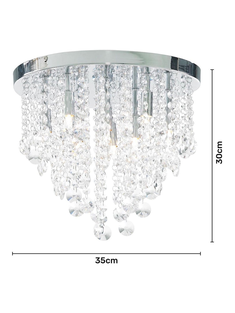 BHS Silver Celeste Flush Indoor and Bathroom Ceiling Light - Image 4 of 4