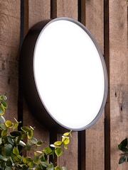 BHS Black Ripon LED Round Flush Wall Outdoor Light - Image 1 of 2