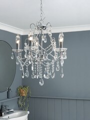 BHS Silver Annalee Bathroom 5 Light Chandelier Chandelier - Image 1 of 6