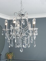 BHS Silver Annalee Bathroom 5 Light Chandelier Chandelier - Image 3 of 6