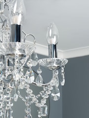 BHS Silver Annalee Bathroom 5 Light Chandelier Chandelier - Image 4 of 6