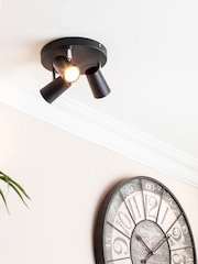 BHS Harvey Black Harvey 3 Light Flush Spotlight - Image 1 of 5