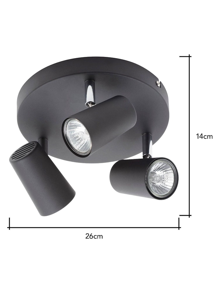 BHS Harvey Black Harvey 3 Light Flush Spotlight - Image 5 of 5