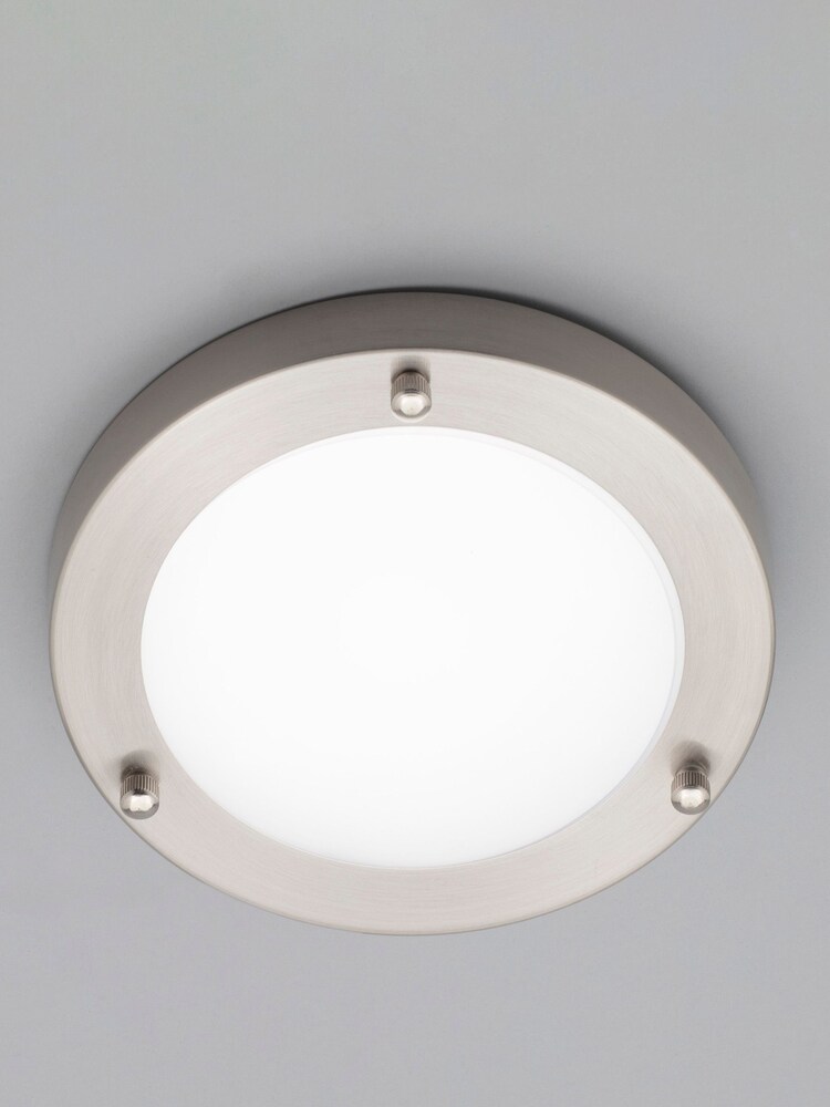 BHS Silver Delphi Small LED Flush Bathroom Ceiling Light - Image 1 of 4