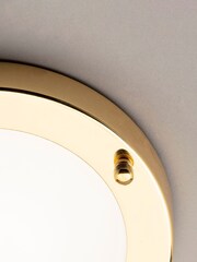 BHS Brass Delphi Small LED Flush Bathroom Ceiling Light - Image 3 of 6