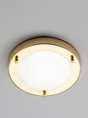 BHS Brass Delphi Small LED Flush Bathroom Ceiling Light - Image 4 of 6