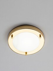 BHS Brass Delphi Small LED Flush Bathroom Ceiling Light - Image 5 of 6