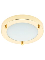 BHS Brass Delphi Small LED Flush Bathroom Ceiling Light - Image 6 of 6
