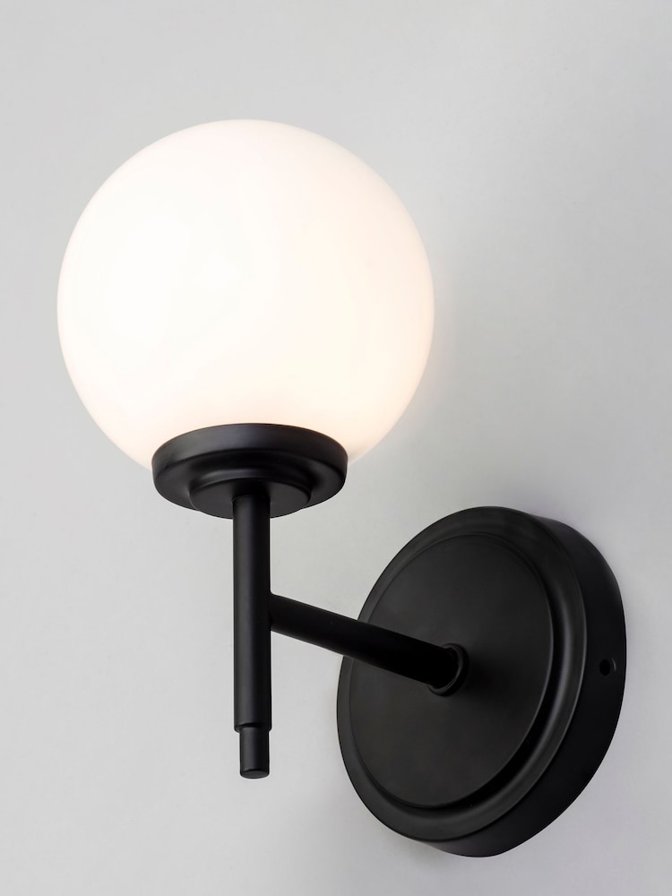 Black BHS Porto Opal Wall Light - Image 2 of 4 Black BHS Porto Opal Wall Light - Image 2 of 4