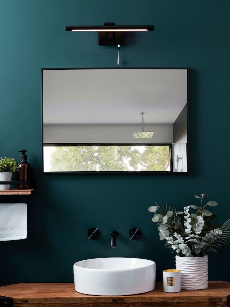BHS Black Chai Mirror and Picture Bathroom Wall Light - Image 1 of 5 BHS Black Chai Mirror and Picture Bathroom Wall Light - Image 1 of 5
