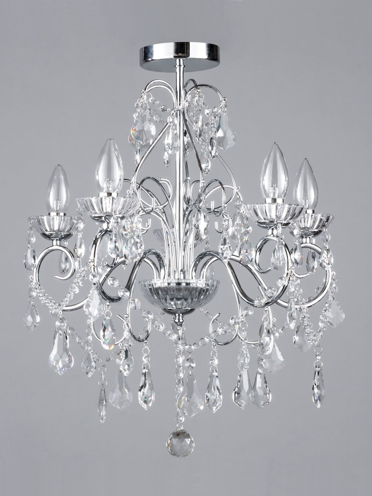 Silver Vela 5 Light Bathroom Chandelier Ceiling Light - Image 2 of 5