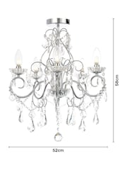 Silver Vela 5 Light Bathroom Chandelier Ceiling Light - Image 4 of 5
