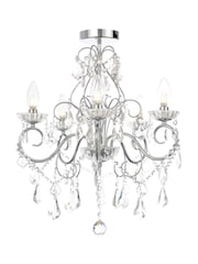Silver Vela 5 Light Bathroom Chandelier Ceiling Light - Image 5 of 5