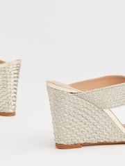 LK Bennett Metalic Sonia Rope Mule Wedges - Image 4 of 4