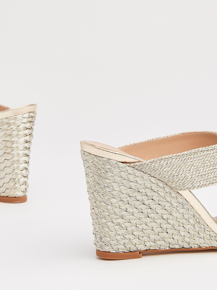 LK Bennett Metalic Sonia Rope Mule Wedges - Image 4 of 4 LK Bennett Metalic Sonia Rope Mule Wedges - Image 4 of 4