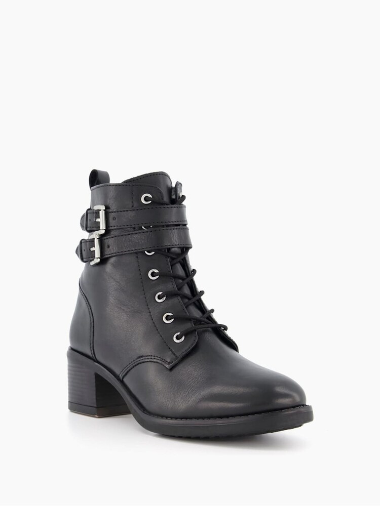 Dune London Wide Fit Paxan Buckle Detail Heeled Ankle Boots - Image 4 of 8