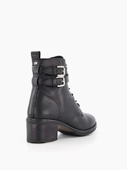 Dune London Wide Fit Paxan Buckle Detail Heeled Ankle Boots - Image 5 of 8