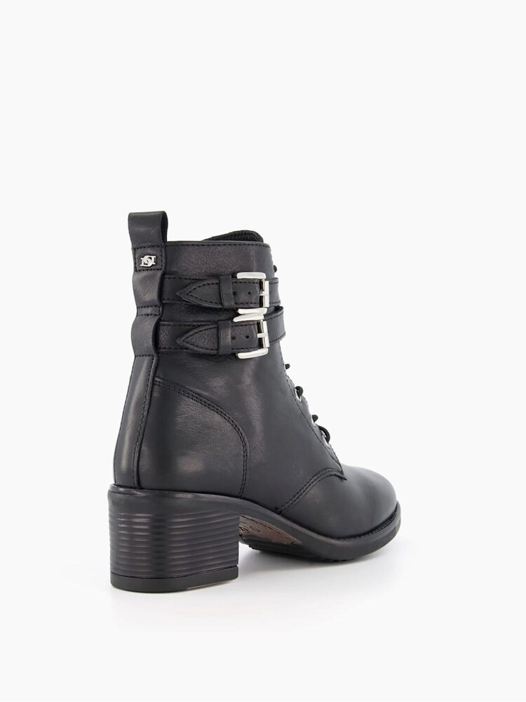 Dune London Wide Fit Paxan Buckle Detail Heeled Ankle Boots - Image 5 of 8