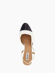 Črno & belo - Dune London Crofts Mid Block Heel Slingback črpalke - Slika 4 iz 5