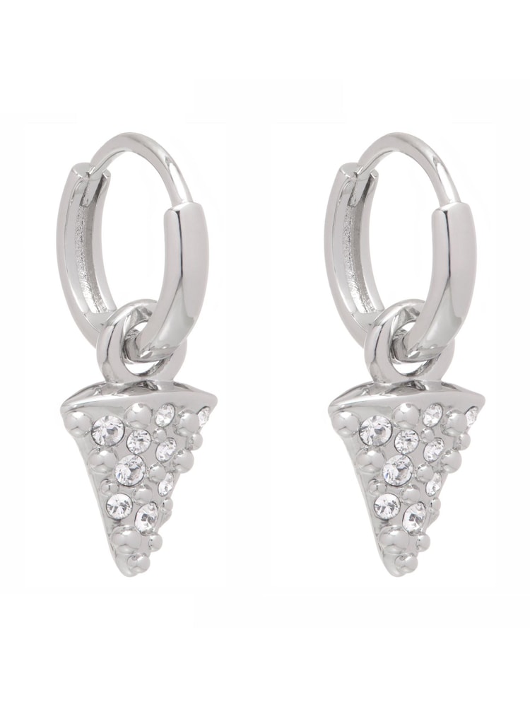 All We Are Silver Tone Spina Crystal Thorn Huggie Earrings - Image 2 of 7