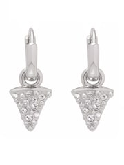 All We Are Silver Tone Spina Crystal Thorn Huggie Earrings - Image 3 of 7