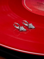 All We Are Silver Tone Spina Crystal Thorn Huggie Earrings - Image 6 of 7