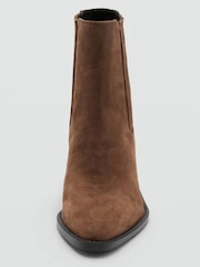 Mango Brown Suede Ankle Western Boots - Image 4 of 4