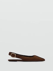 Mango Brown Pointed Sling Back Pumps - Image 3 of 6