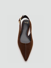 Mango Brown Pointed Sling Back Pumps - Image 4 of 6