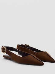 Mango Brown Pointed Sling Back Pumps - Image 5 of 6