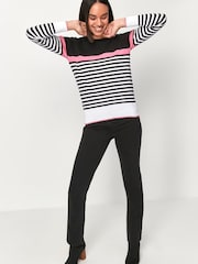 M&co Pullover mit Rundhalsausschnitt und Blockstreifen, Schwarz - Bild 5 von 7