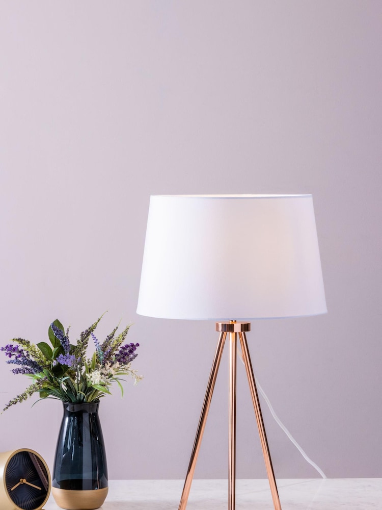 BHS Copper Tristan Large Table Lamp - Image 1 of 4