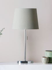 BHS Chrome Bryant Oval Table Lamp - Image 1 of 6