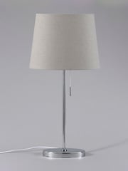 BHS Chrome Bryant Oval Table Lamp - Image 2 of 6