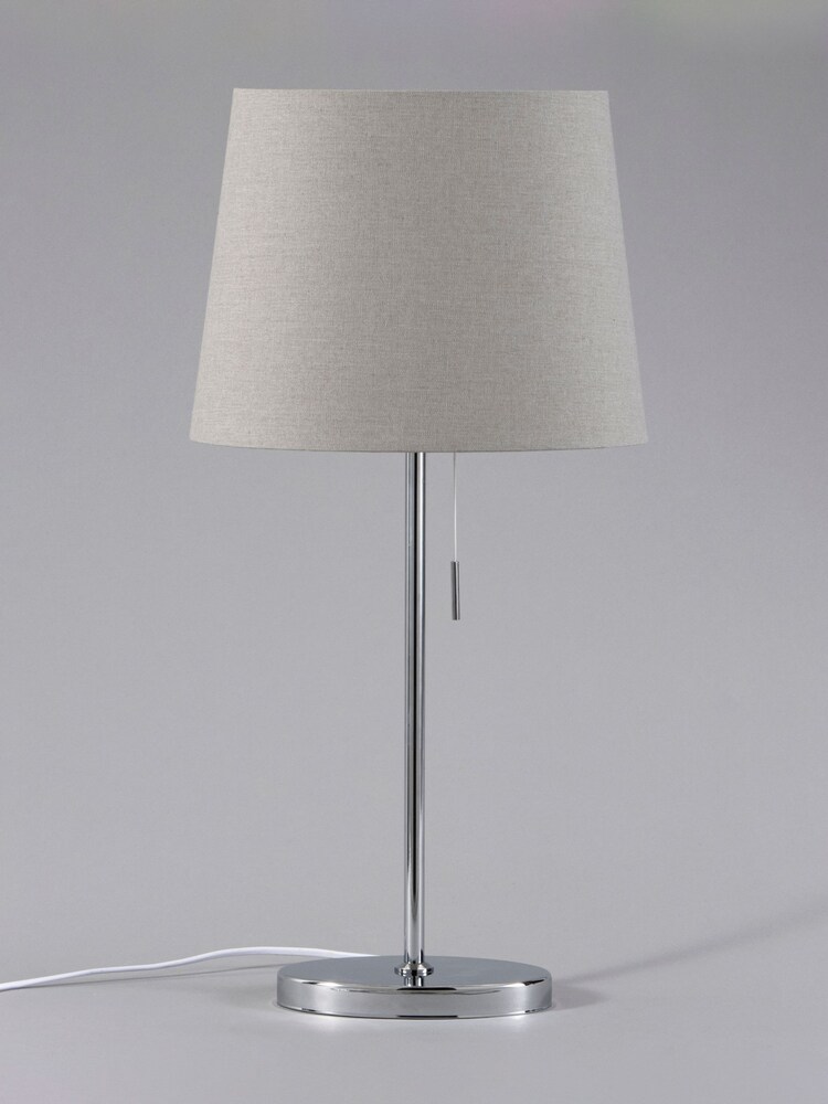 BHS Chrome Bryant Oval Table Lamp - Image 2 of 6