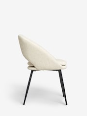 Set of 2 Tweedy Plain Natural Hewitt Upholstered Black Leg Dining Chairs - Image 5 of 9