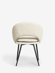 Set of 2 Tweedy Plain Natural Hewitt Upholstered Black Leg Dining Chairs - Image 6 of 9