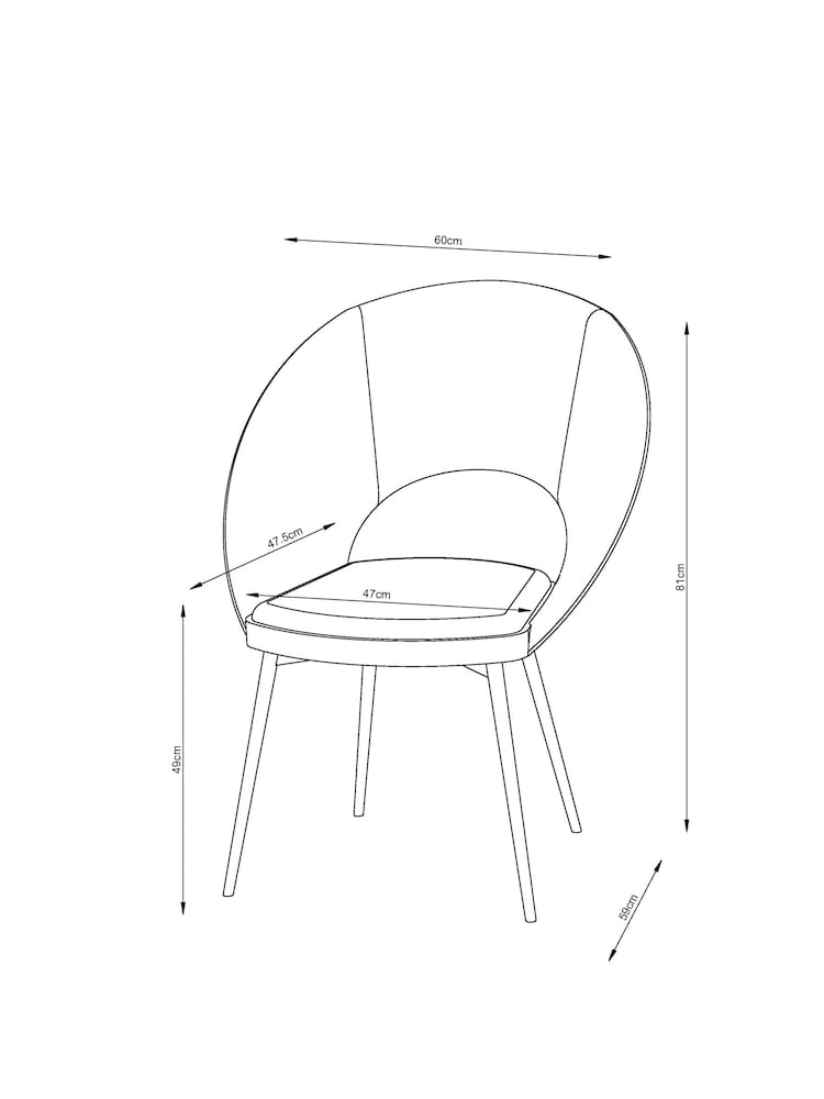 Set of 2 Tweedy Plain Natural Hewitt Upholstered Black Leg Dining Chairs - Image 9 of 9
