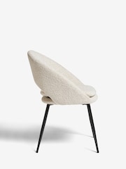 Set of 2 Casual Boucle Natural Hewitt Upholstered Black Leg Dining Chairs - Image 4 of 8