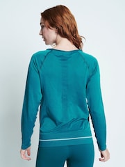 ELLE Blue Headline Seamfree Lounge Long Sleeve Top - Image 2 of 5