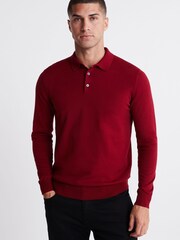 Red Knitted Polo Shirt - Image 1 of 6