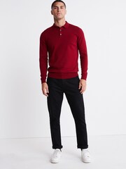 Red Knitted Polo Shirt - Image 3 of 6
